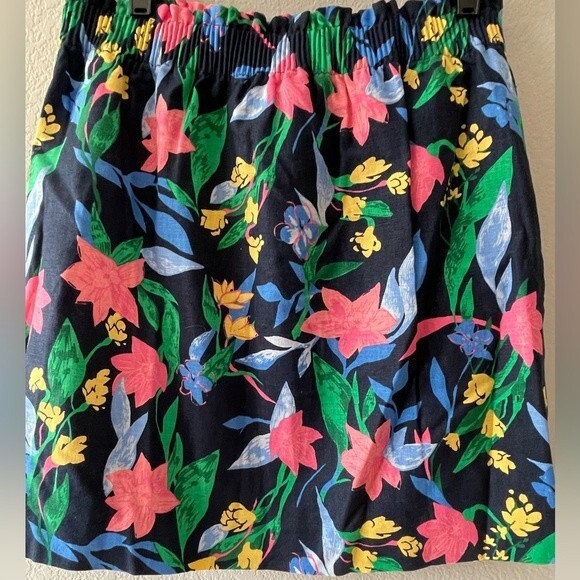 Linen Cotton Blend Skirt Size 10 NWT Lined w/ Elastic Ruffle Waist J Crew Factor - Picture 1 of 9